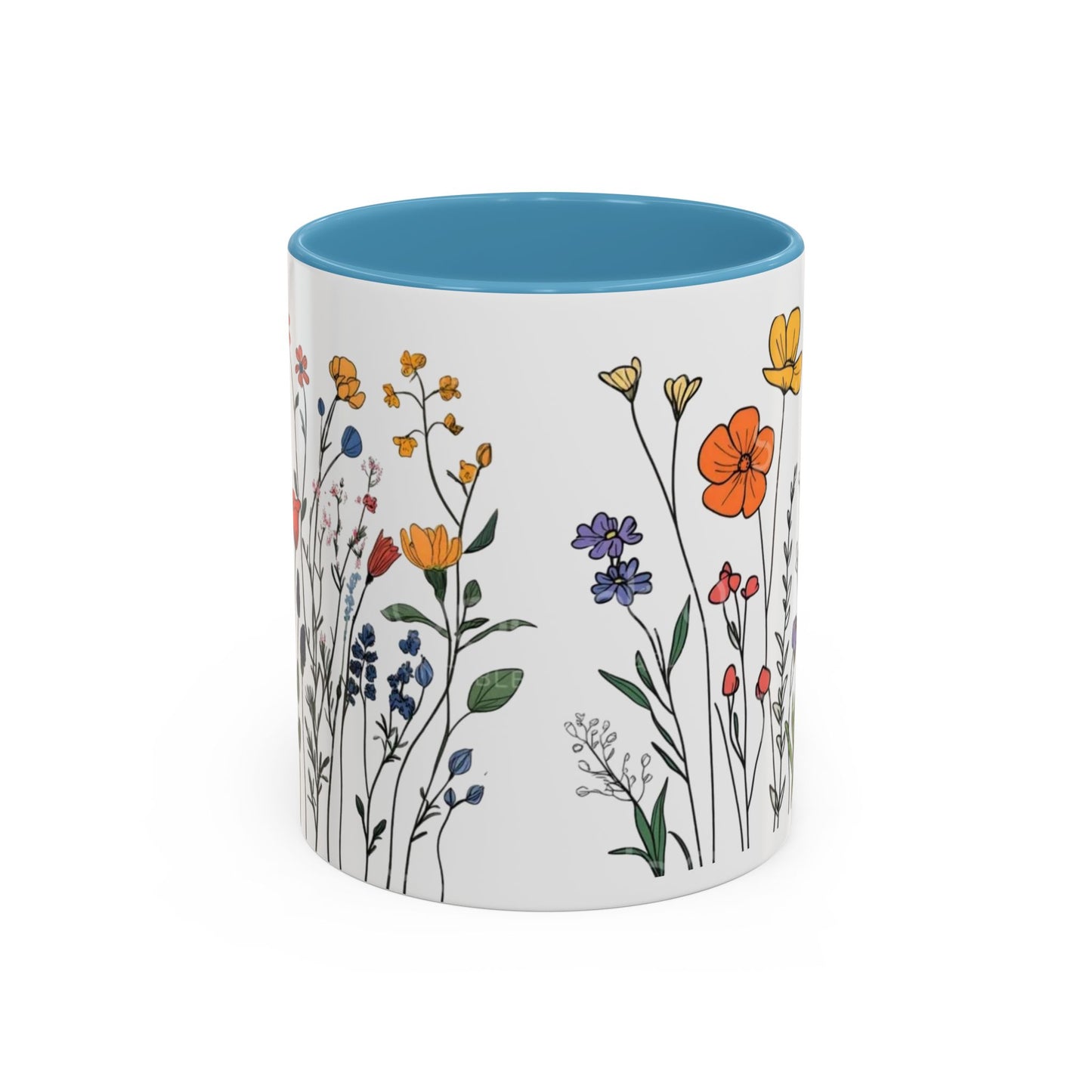Floral Accent Coffee Mug | Flower Design Ceramic Cup for Home, Unique Gift for Her, Spring Decor, Tea Lover Mug, Garden Floral