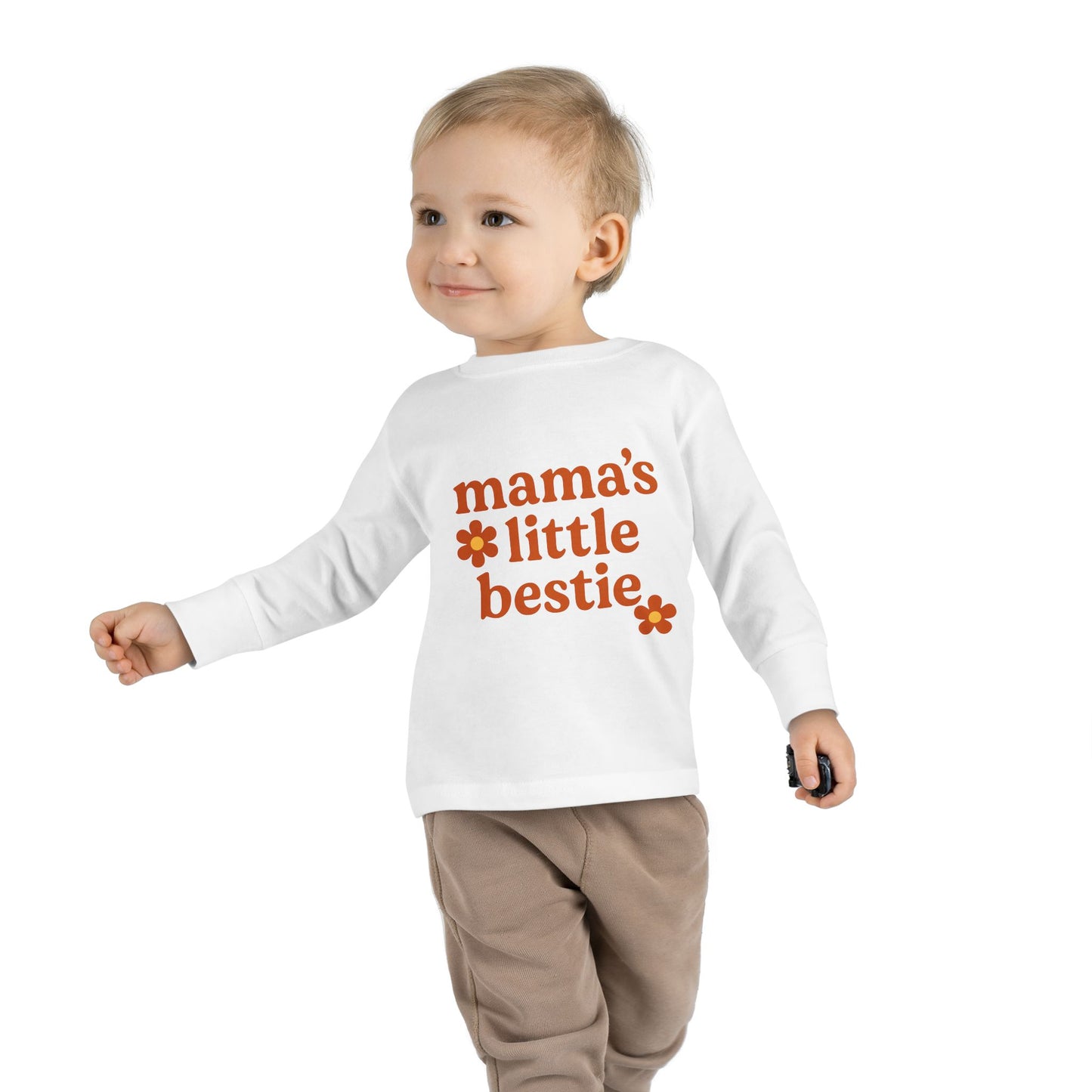Mama's Little Bestie Toddler Long Sleeve Tee, Toddler T-Shirt, Kids Gift, Spring Fashion, Baby Shower Gift, Cute Toddler Apparel
