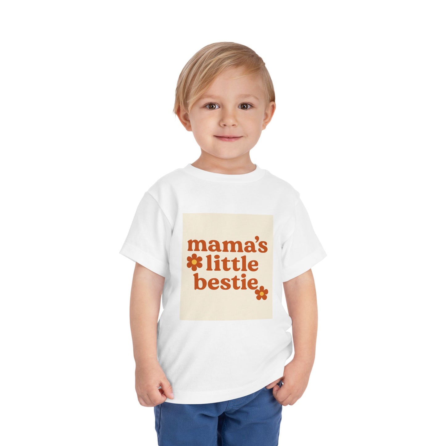 Mama's Little Bestie Toddler Tee, Cute Gift for Kids, Summer Outfit, Birthday Shirt, Playdate Top, Heartwarming Gift