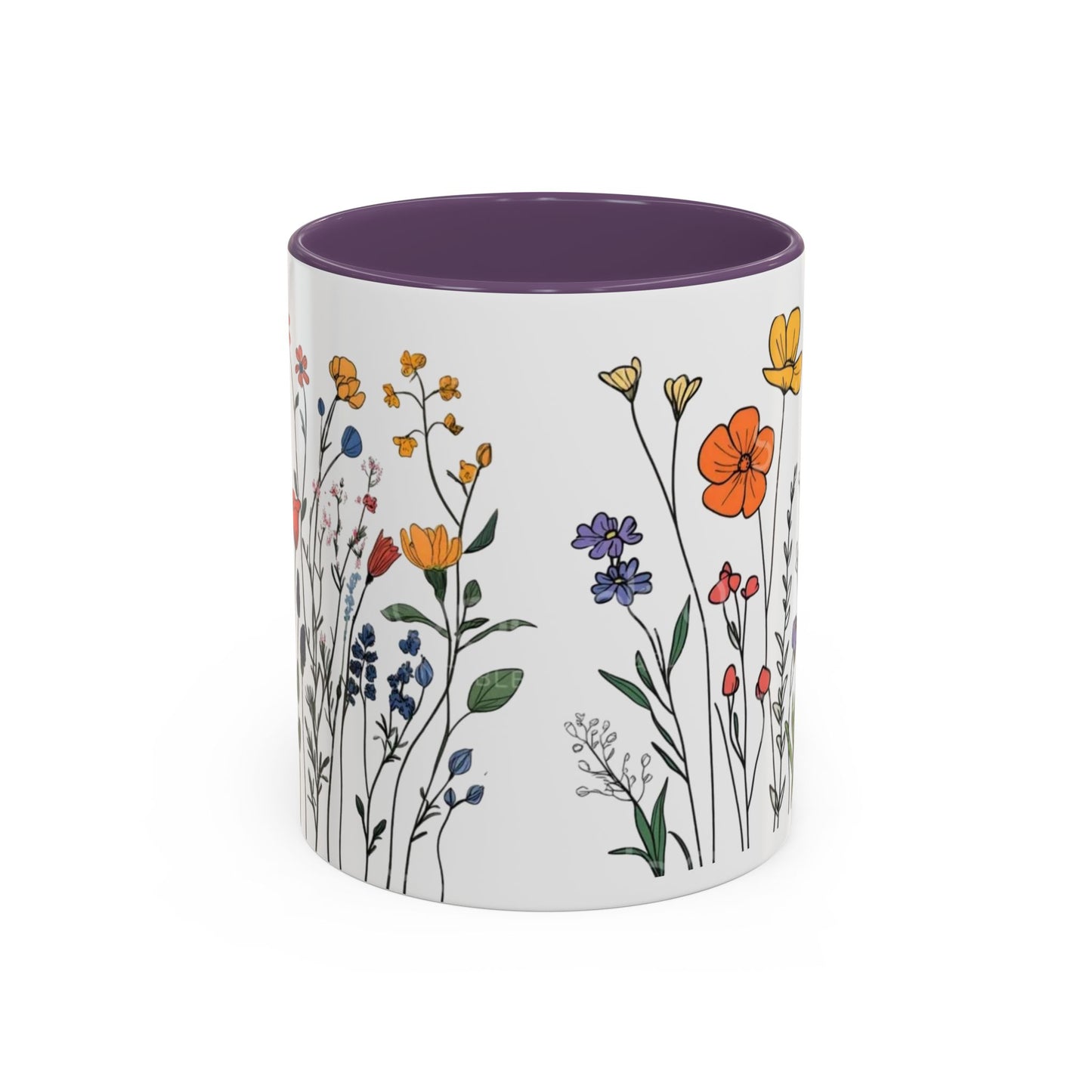 Floral Accent Coffee Mug | Flower Design Ceramic Cup for Home, Unique Gift for Her, Spring Decor, Tea Lover Mug, Garden Floral
