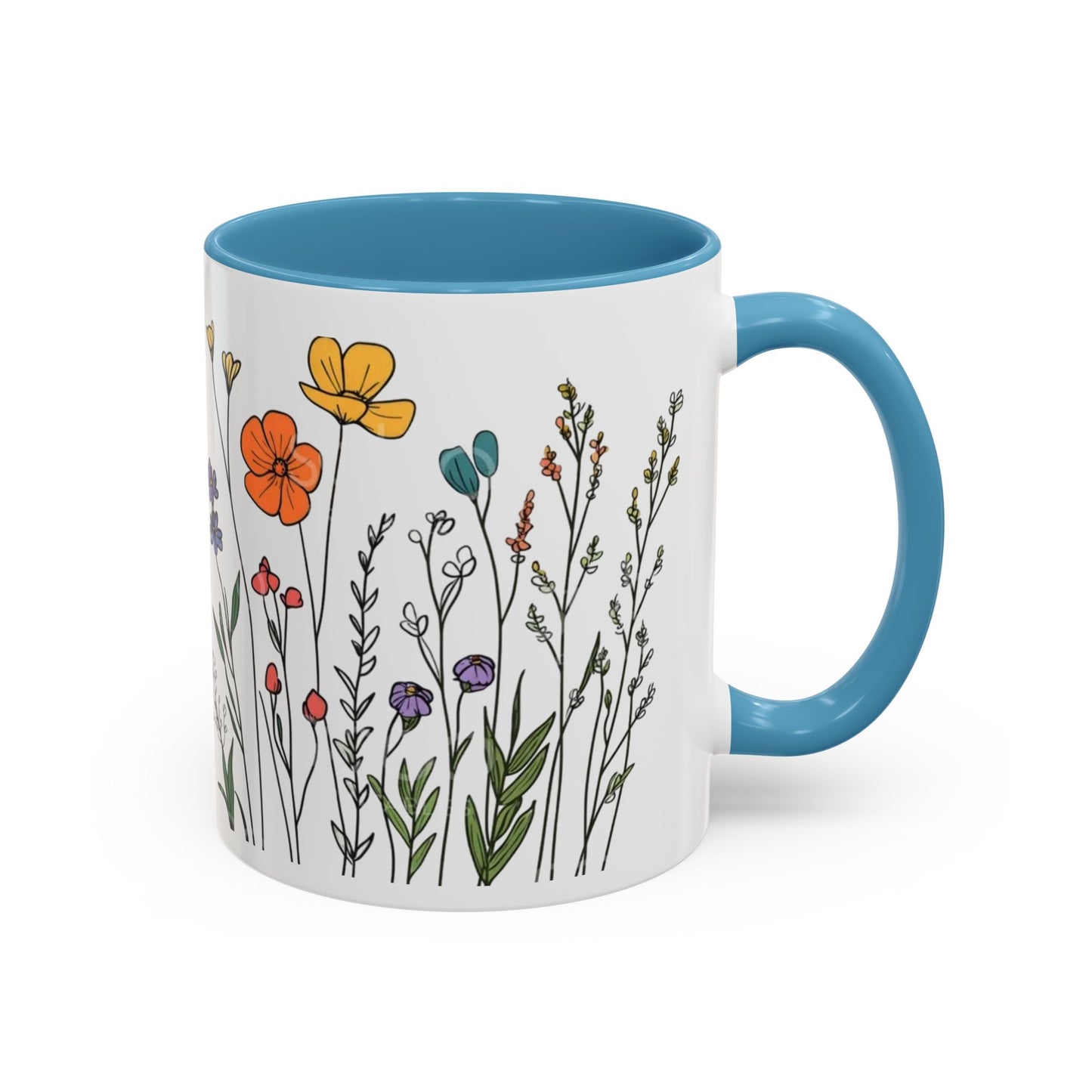 Floral Accent Coffee Mug | Flower Design Ceramic Cup for Home, Unique Gift for Her, Spring Decor, Tea Lover Mug, Garden Floral