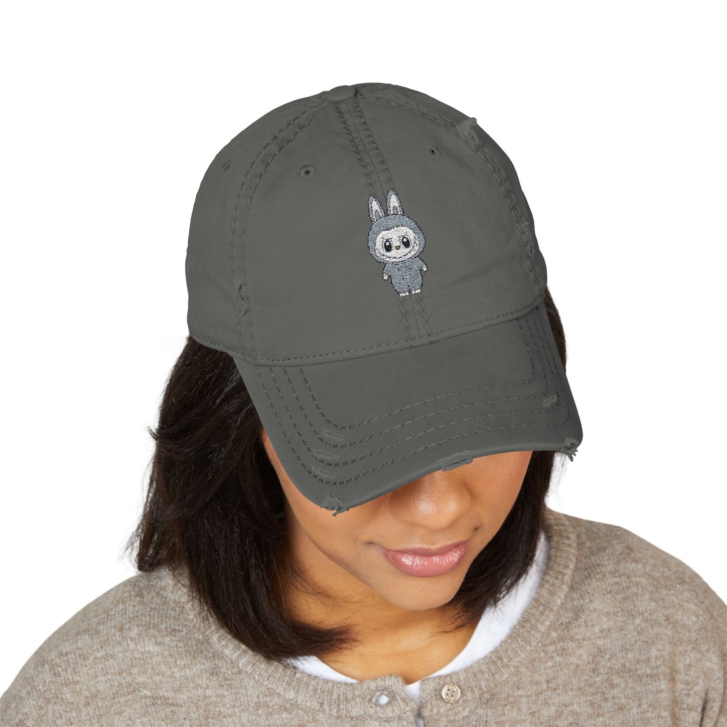 Distressed Dad Hat with Cute Bunny Embroidery, Casual Cap for Outdoor Adventures, Great Gift for Dads, Unique Fashion Statement, [...]