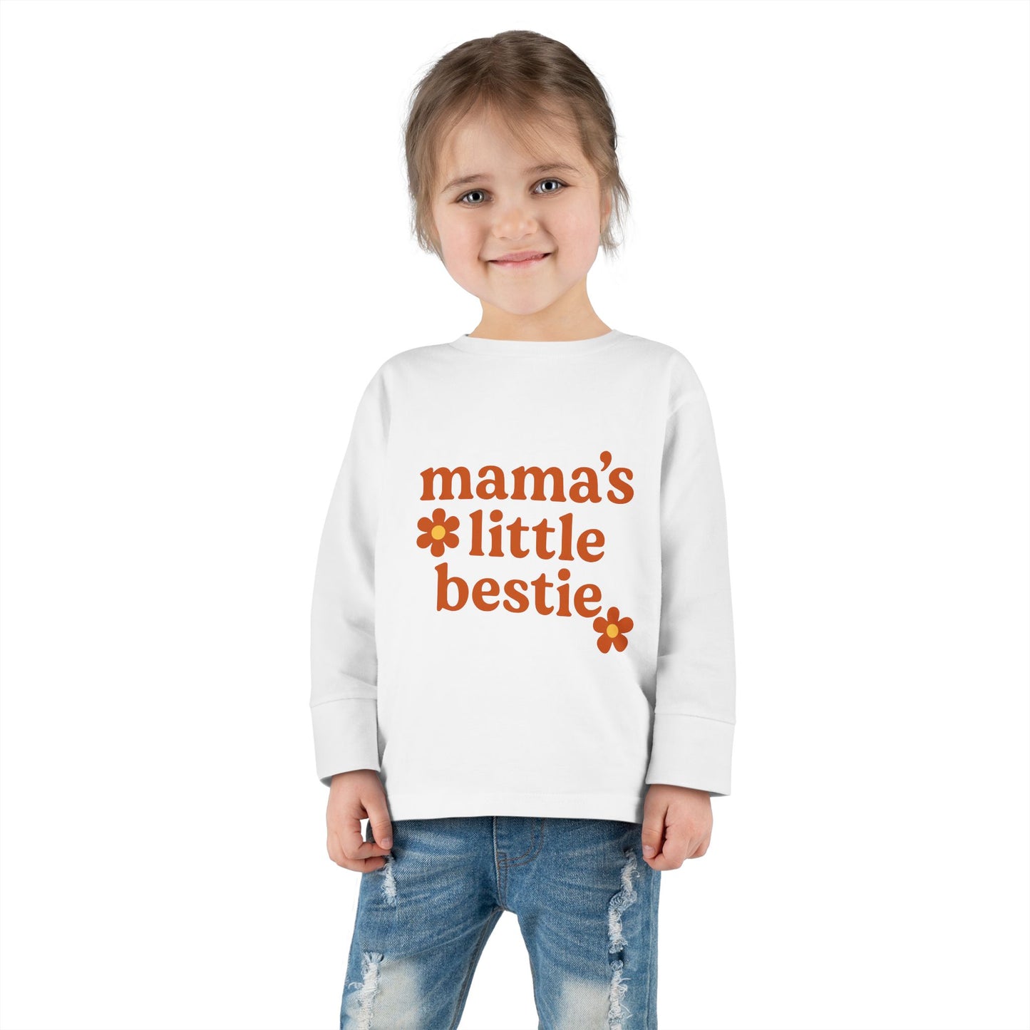 Mama's Little Bestie Toddler Long Sleeve Tee, Toddler T-Shirt, Kids Gift, Spring Fashion, Baby Shower Gift, Cute Toddler Apparel