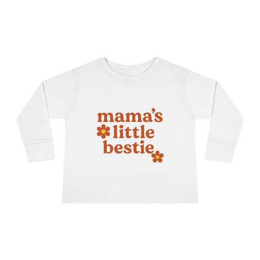 Mama's Little Bestie Toddler Long Sleeve Tee, Toddler T-Shirt, Kids Gift, Spring Fashion, Baby Shower Gift, Cute Toddler Apparel